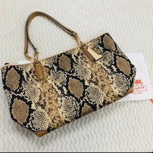 NWOT Coach Madison East West Tote in Python Print